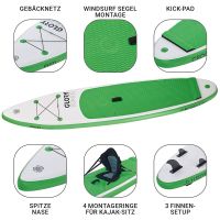 Gloryboards Inflatable SUP Board Surf Grün 110