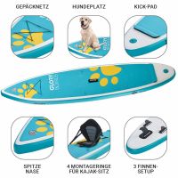 Gloryboards Inflatable Hunde SUP Board Cross Paw 110