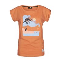 Schwerelosigkite Damen Shirt Strandurlaub apricot