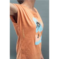 Schwerelosigkite Damen Shirt Strandurlaub apricot XS