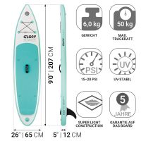 Gloryboards Inflatable SUP Board Kids Mint