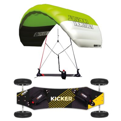 Kiteladen Junior Einsteiger Landkite Set | PLKB Hornet Powerkite + Kheo Kicker ATB 3m²