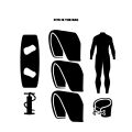 Kitesurf Boardbag Golf Travel Light (Farbe: Black/Orange, Größe: 140x45)